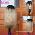 Very soft strong unprocessed full lace virgin european 14inch #1b/27 bob wigs for black women